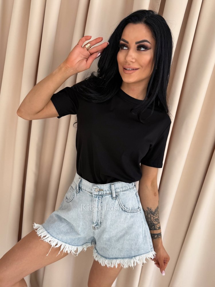 T-shirt bawełniany ELIN, black