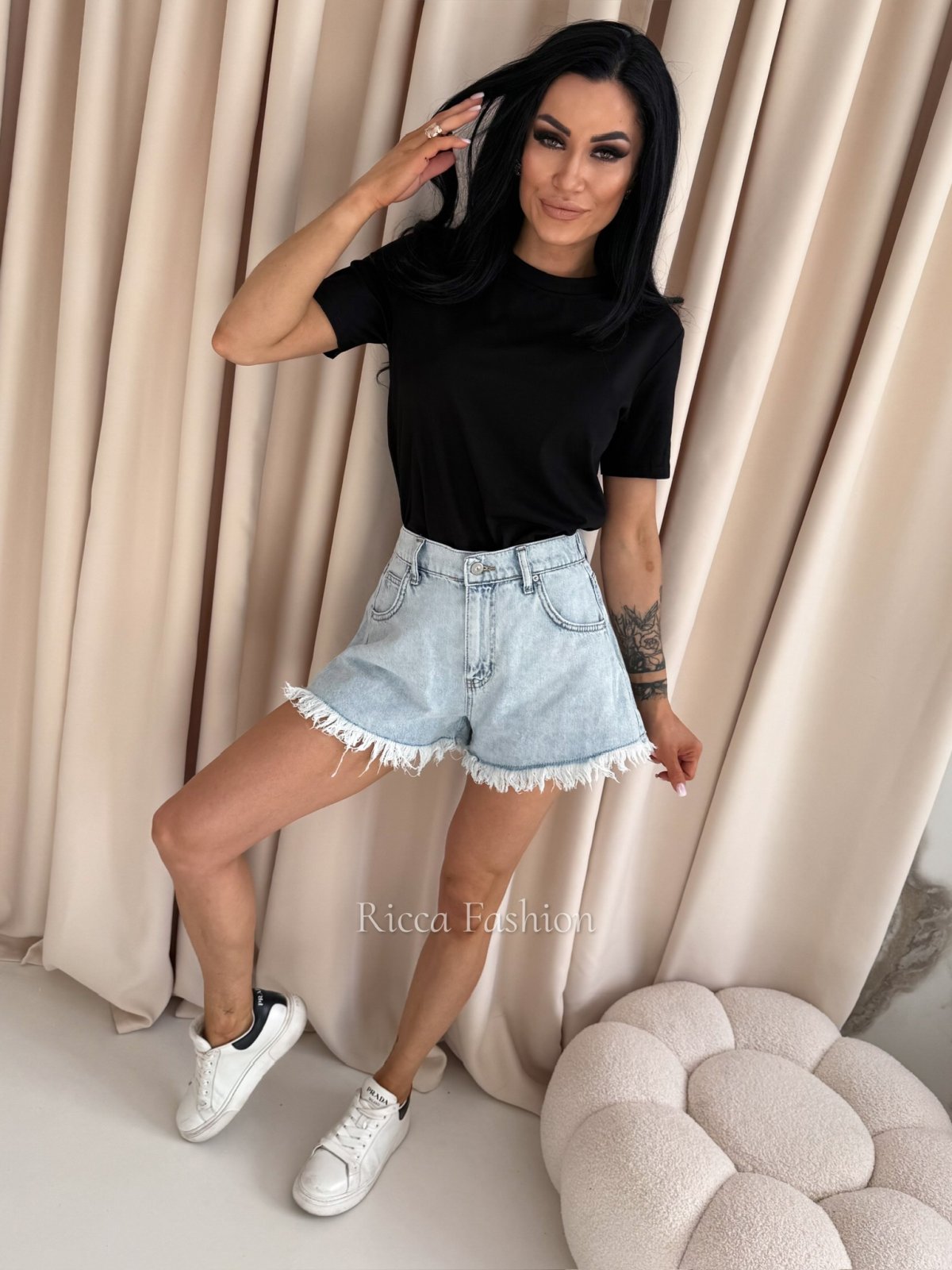 T-shirt bawełniany ELIN, black