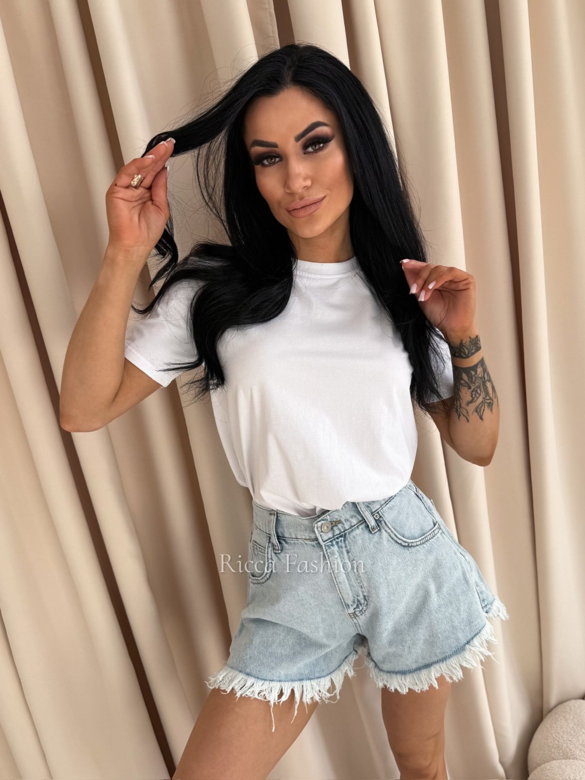 T-shirt bawełniany ELIN, white