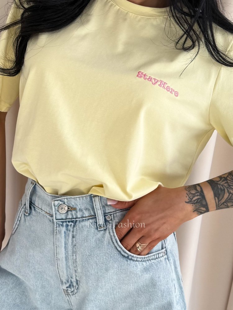 T-shirt bawełniany LIVORA,...