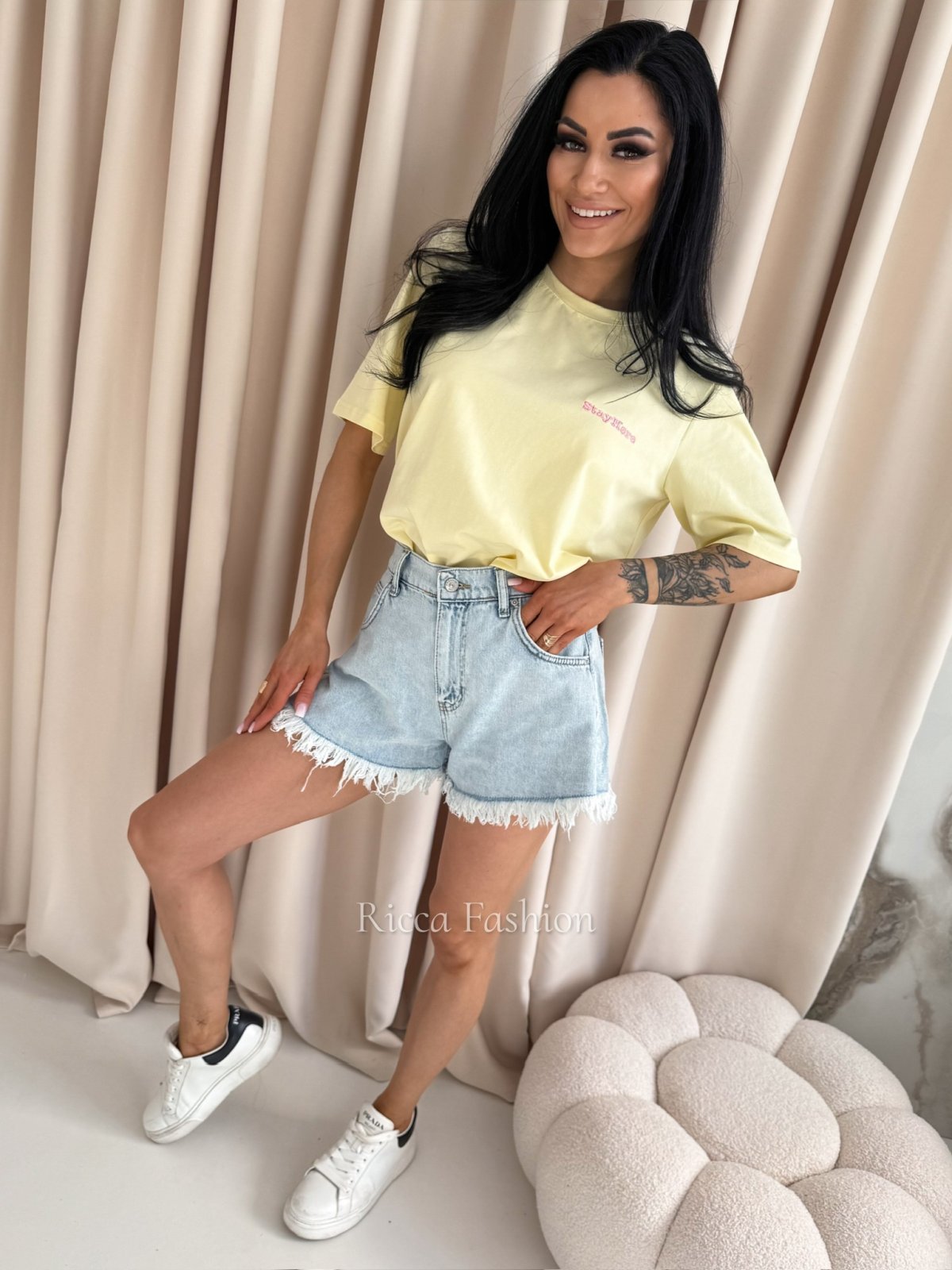 T-shirt bawełniany LIVORA, banana