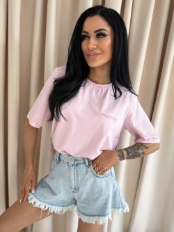 T-shirt bawełniany LIVORA, sweet pink