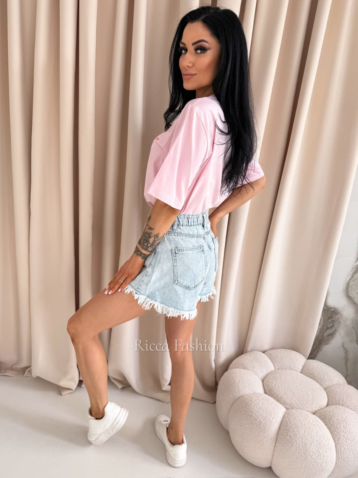 T-shirt bawełniany LIVORA, sweet pink