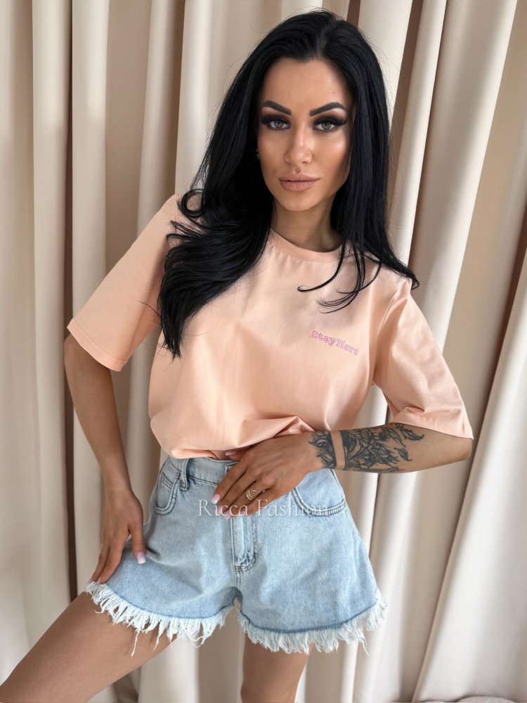 T-shirt bawełniany LIVORA,...