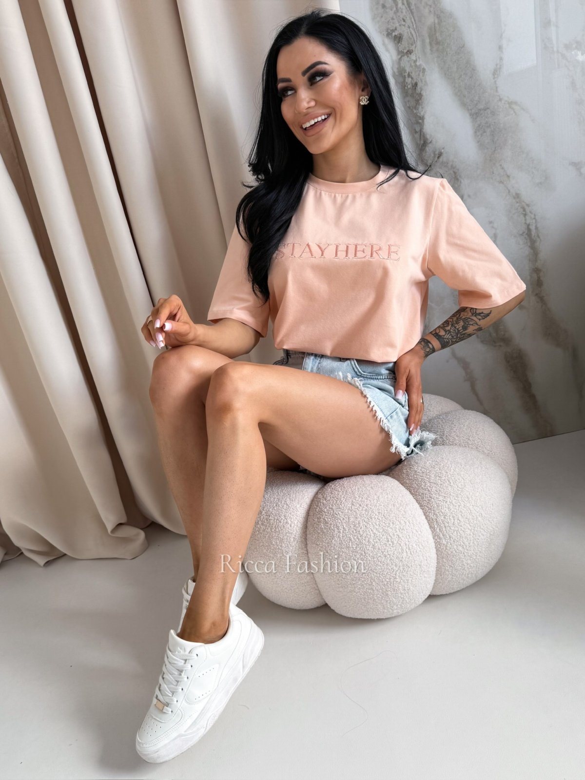 T-shirt bawełniany OLIMPIA, peach