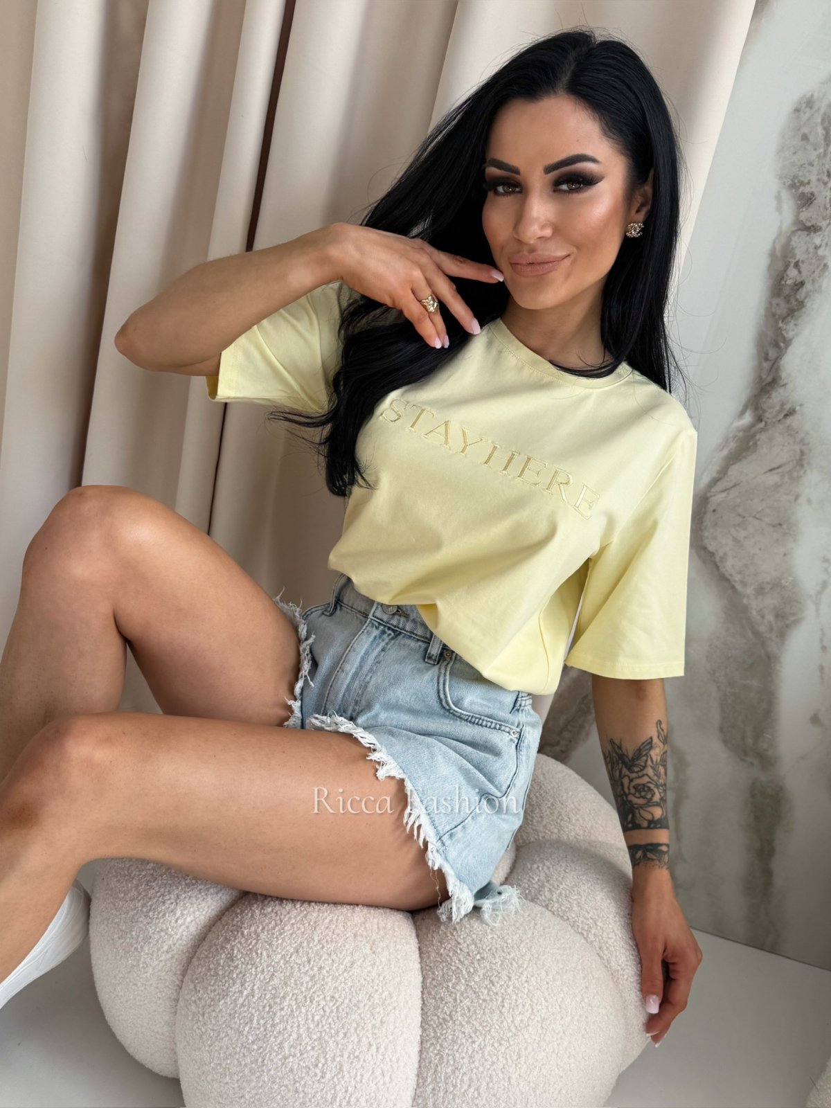 T-shirt bawełniany OLIMPIA, banana