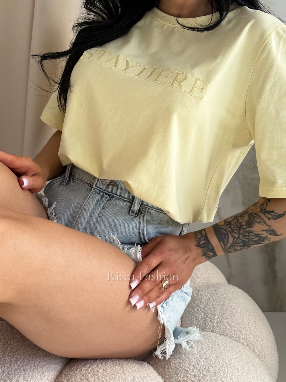 T-shirt bawełniany OLIMPIA, banana