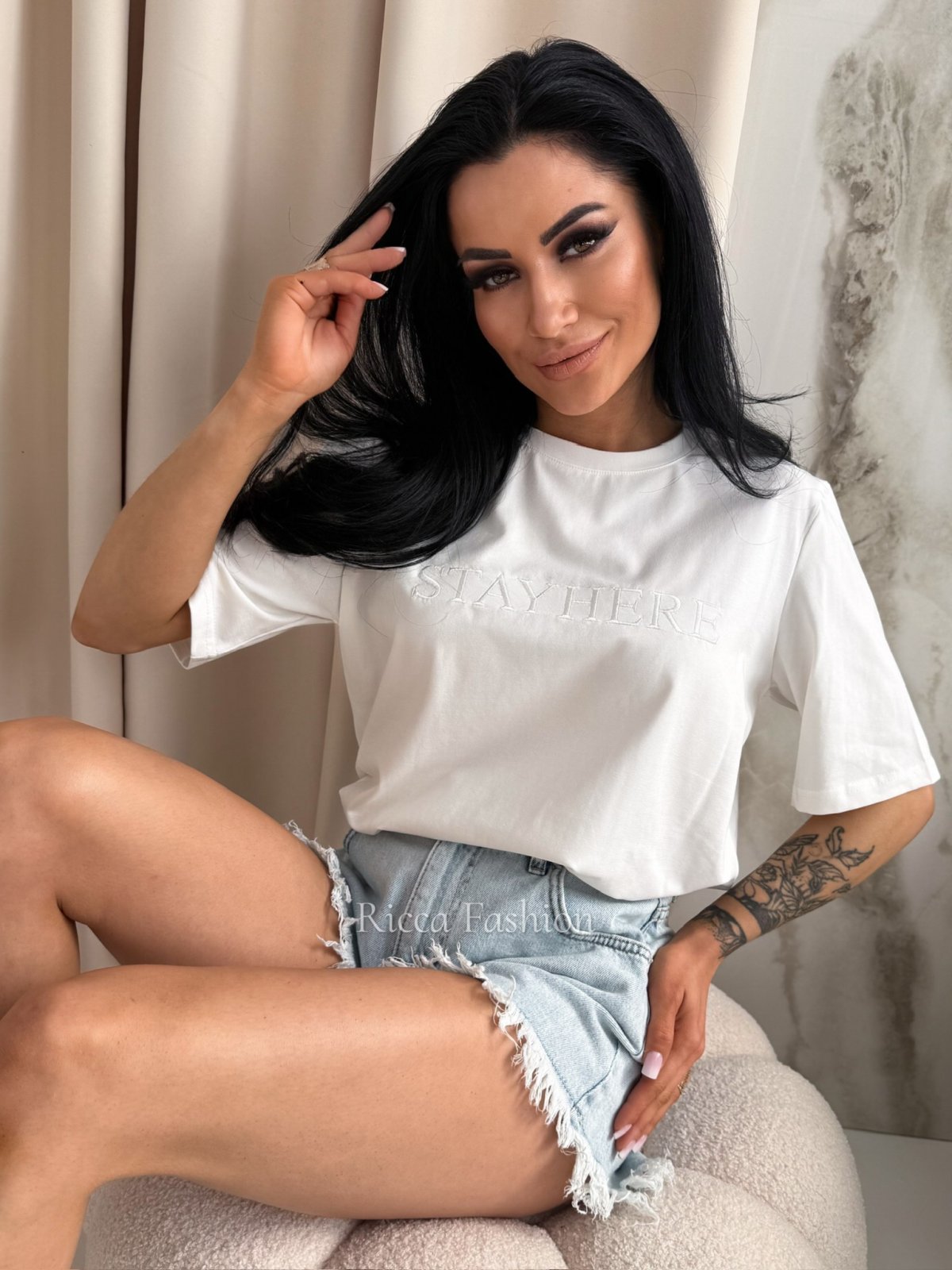 T-shirt bawełniany OLIMPIA, white