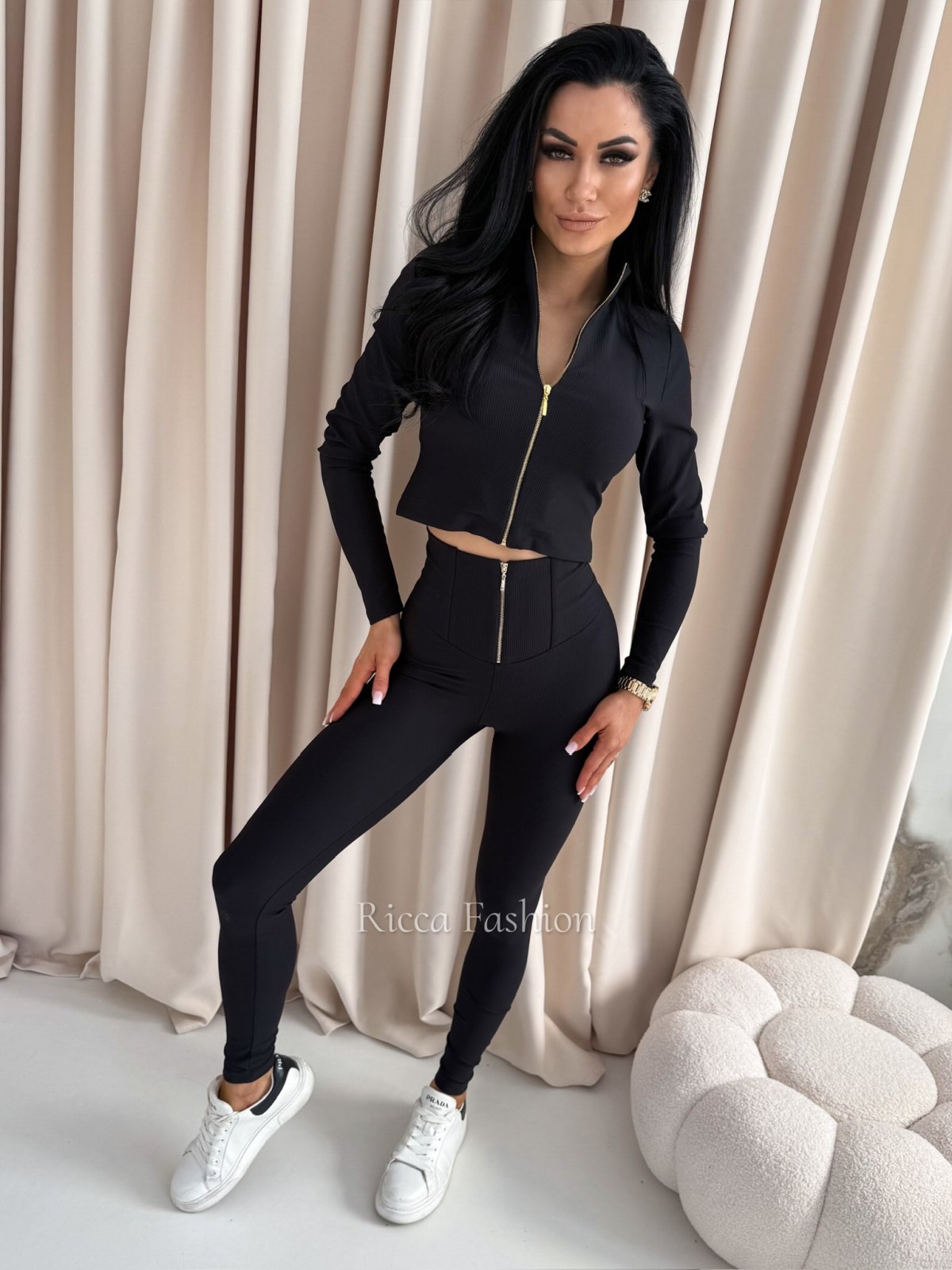 Komplet bluzka + legginsy AURELIA, black