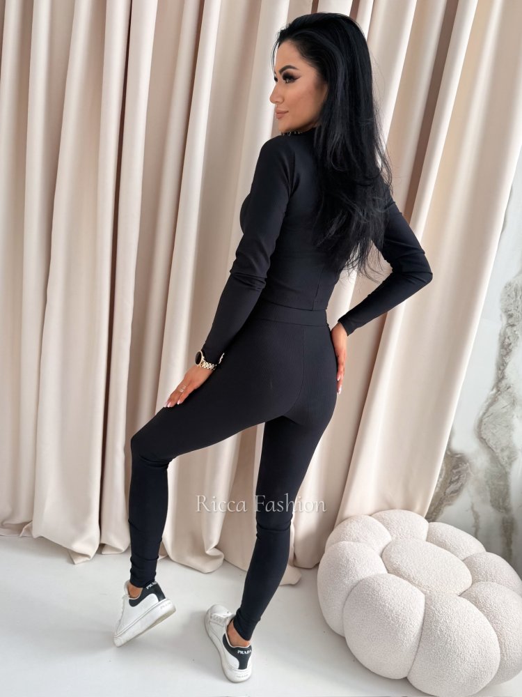 Komplet bluzka + legginsy AURELIA, black