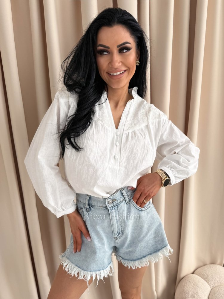 Koszula bawełniana LARA, ecru