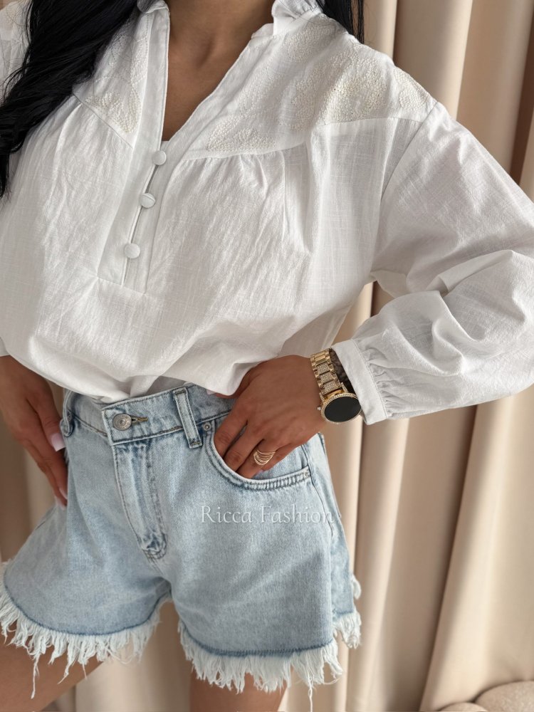 Koszula bawełniana LARA, ecru