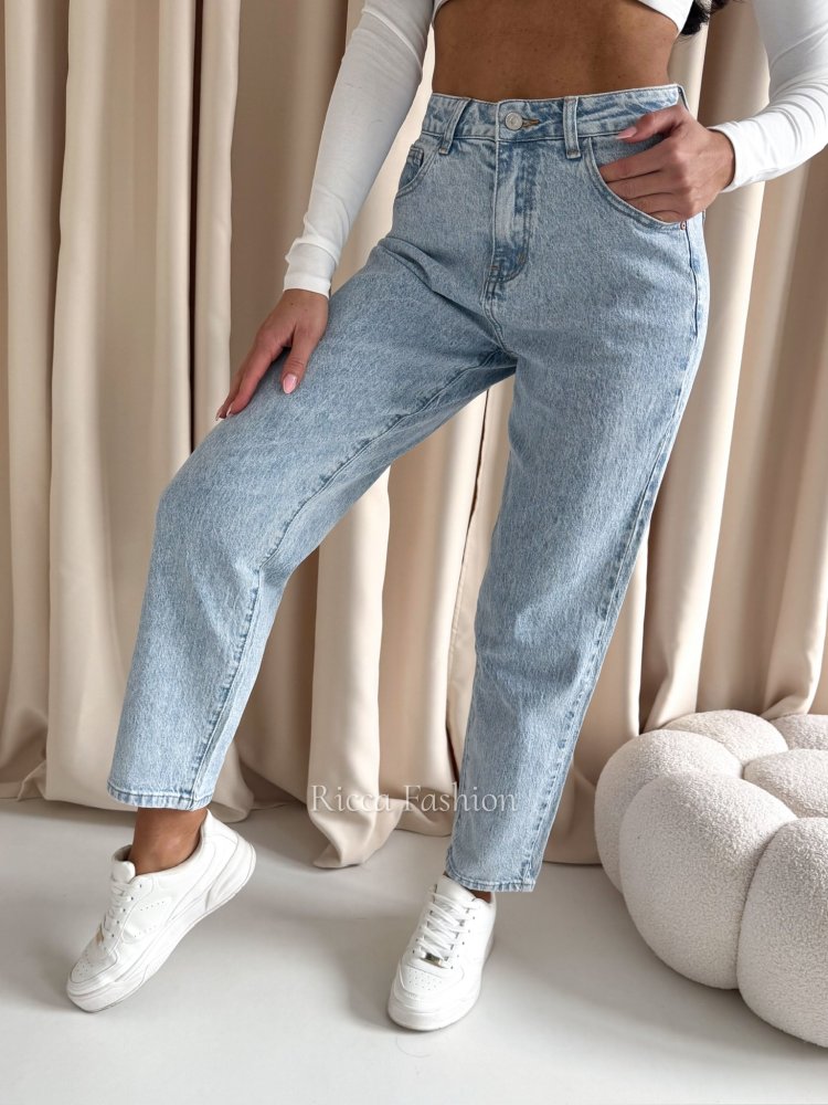 Spodnie mom fit LIMBO, blue