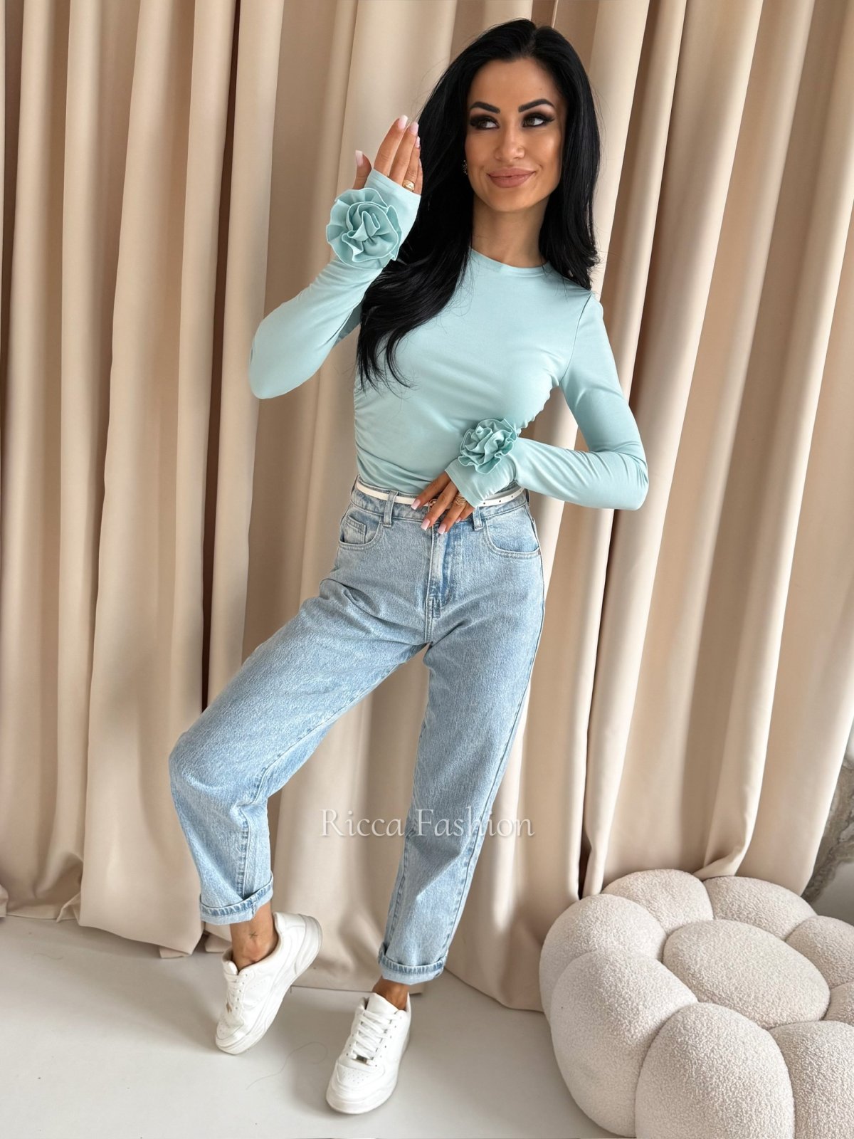 Bluzka z wiskozą premium ROSINA, soft mint