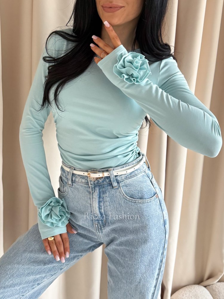 Bluzka z wiskozą premium ROSINA, soft mint