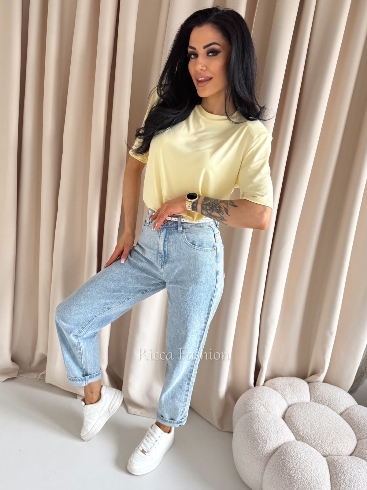 Bluzka z poduszkami NERIA, banana