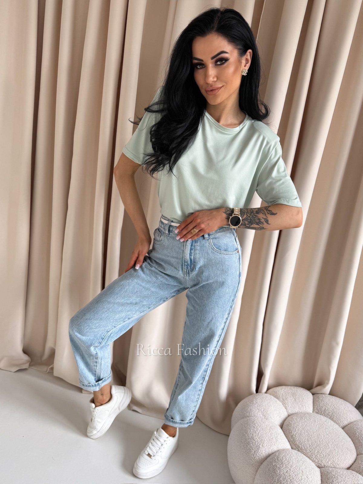 Bluzka z poduszkami NERIA, pistachio