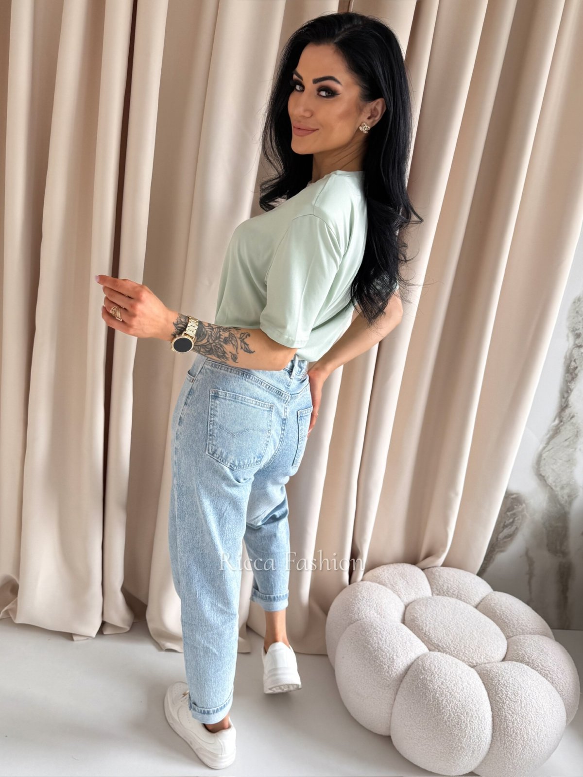 Bluzka z poduszkami NERIA, pistachio