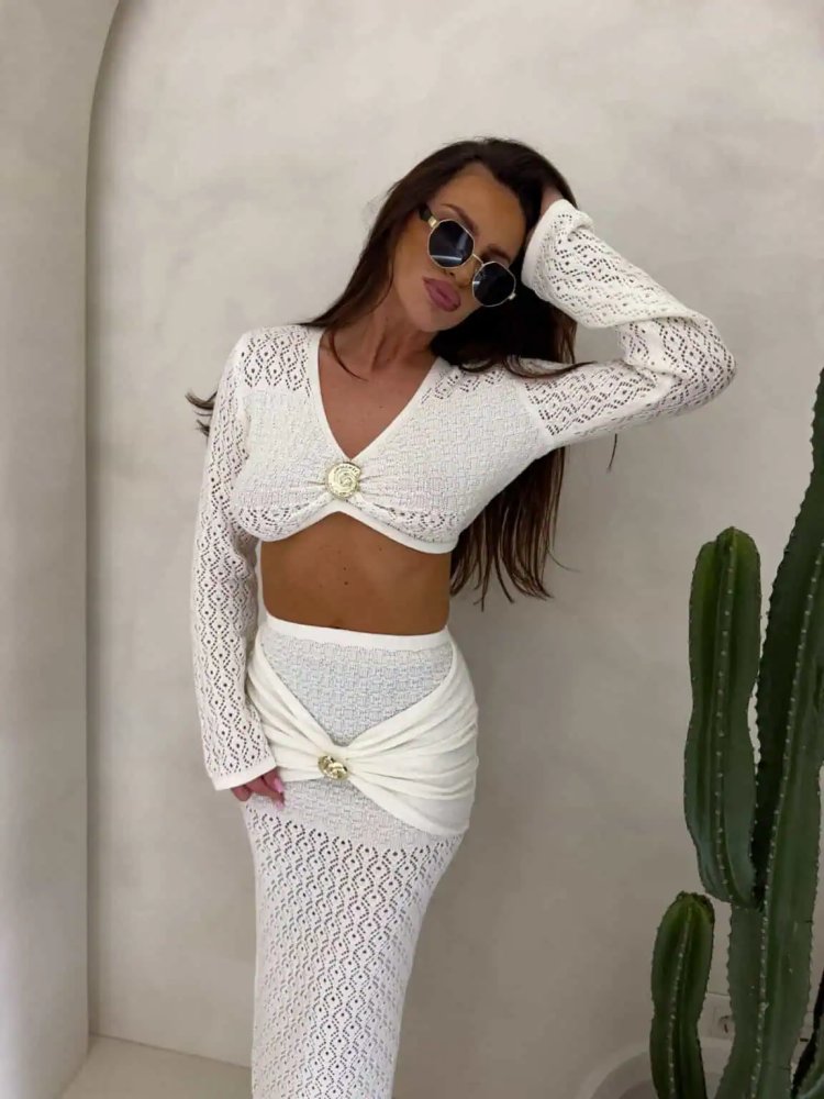 Komplet MUSZLA – ecru