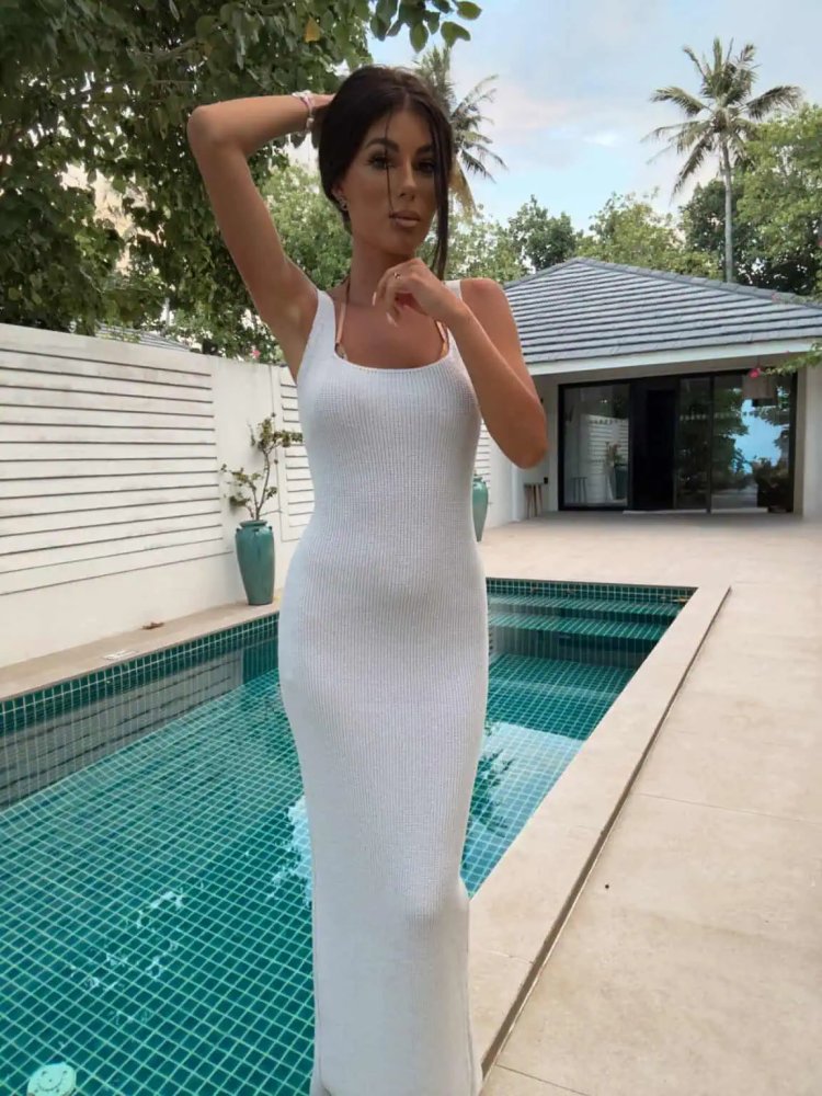 Sukienka NADI – jasny szary