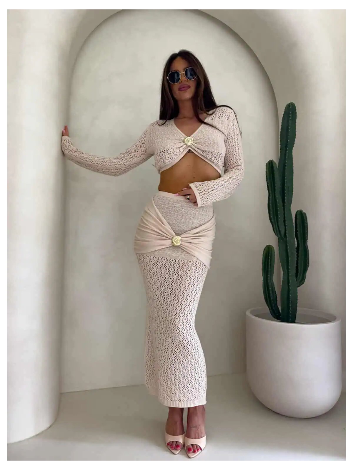 Komplet MUSZLA – jasny beż