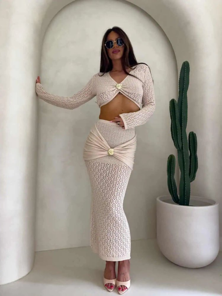 Komplet MUSZLA – jasny beż