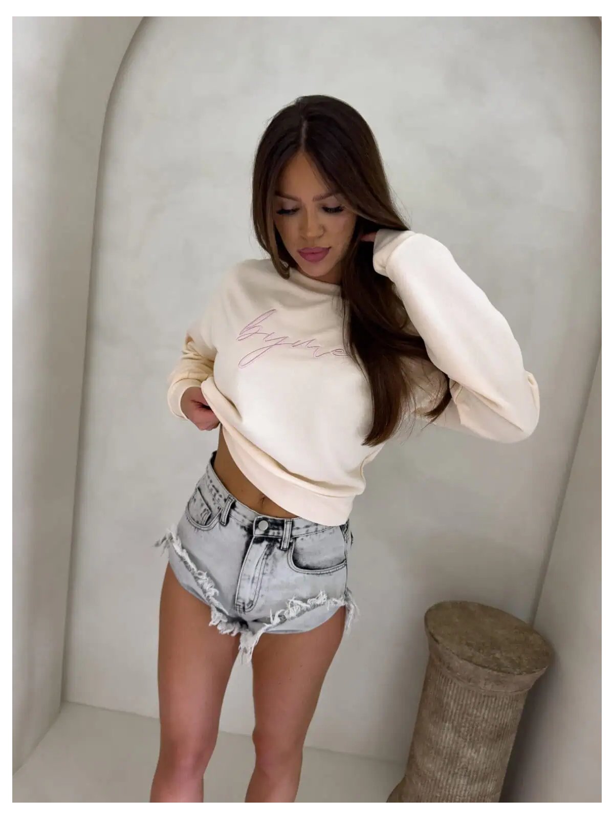 Bluza dresowa LOGO – waniliowa