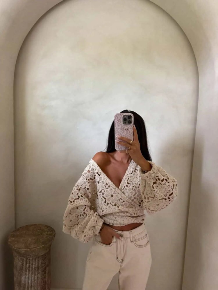 Kimono AŻUROWE kwiaty –...