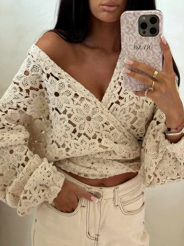 Kimono AŻUROWE kwiaty –...