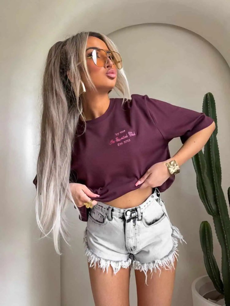 T-shirt ESSENTIAL – bordowy