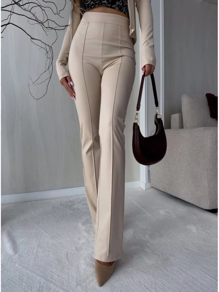 Spodnie DZWONY – jasny beż