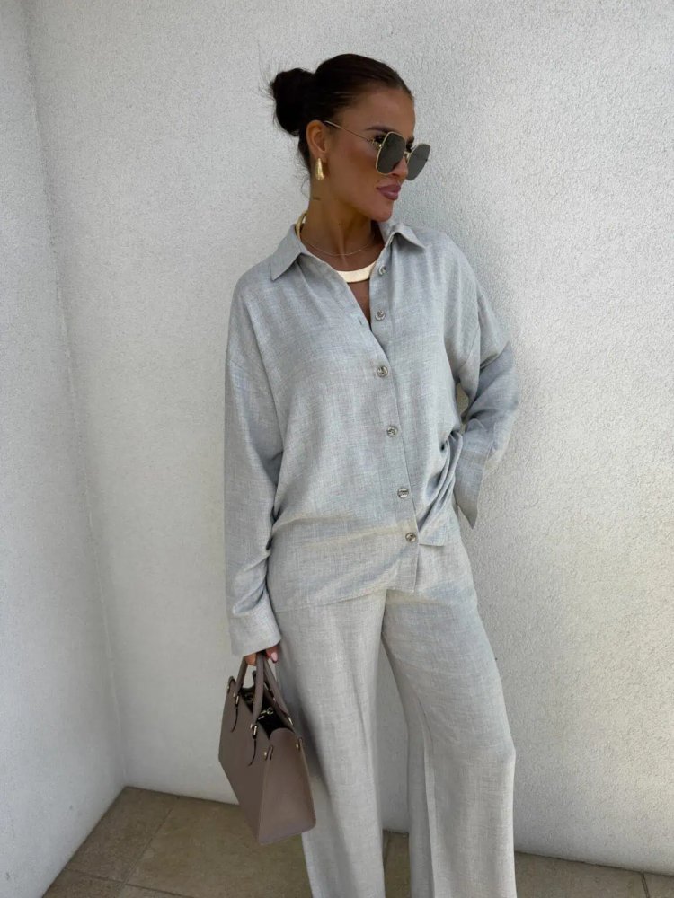 Koszula OVER SPRING natural – szara