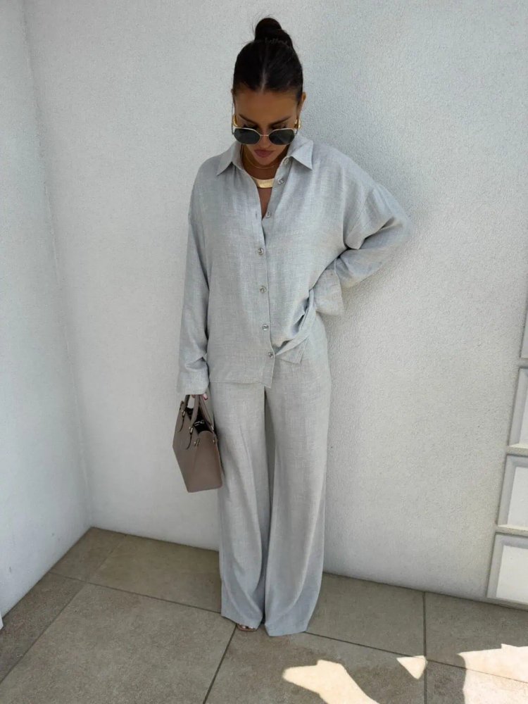 Koszula OVER SPRING natural – szara