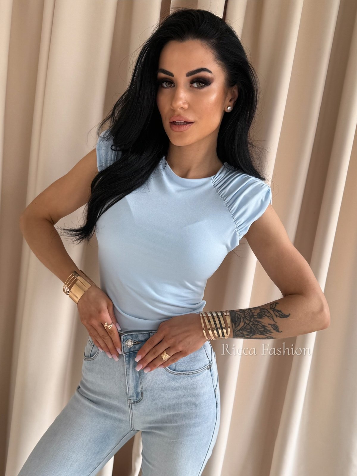 Bluzka z poduszkami SORRENTO, baby blue