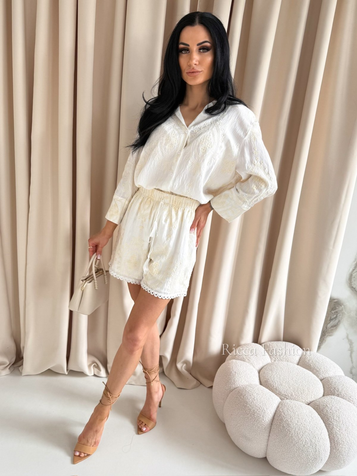 Komplet bawełniany boho ANTONELLA , ecru