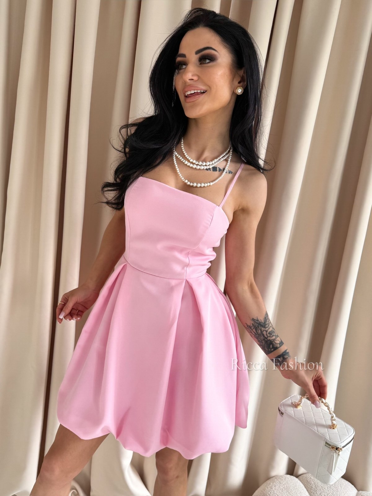 Sukienka bombka VIGINIA, pink