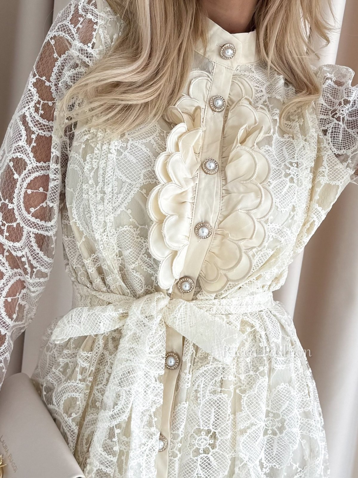Sukienka boho PINESSA , ecru/beige