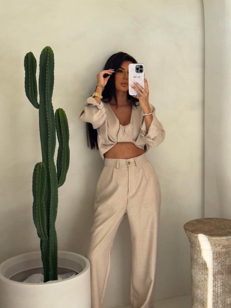 Komplet MYKONOS – ciepły beż