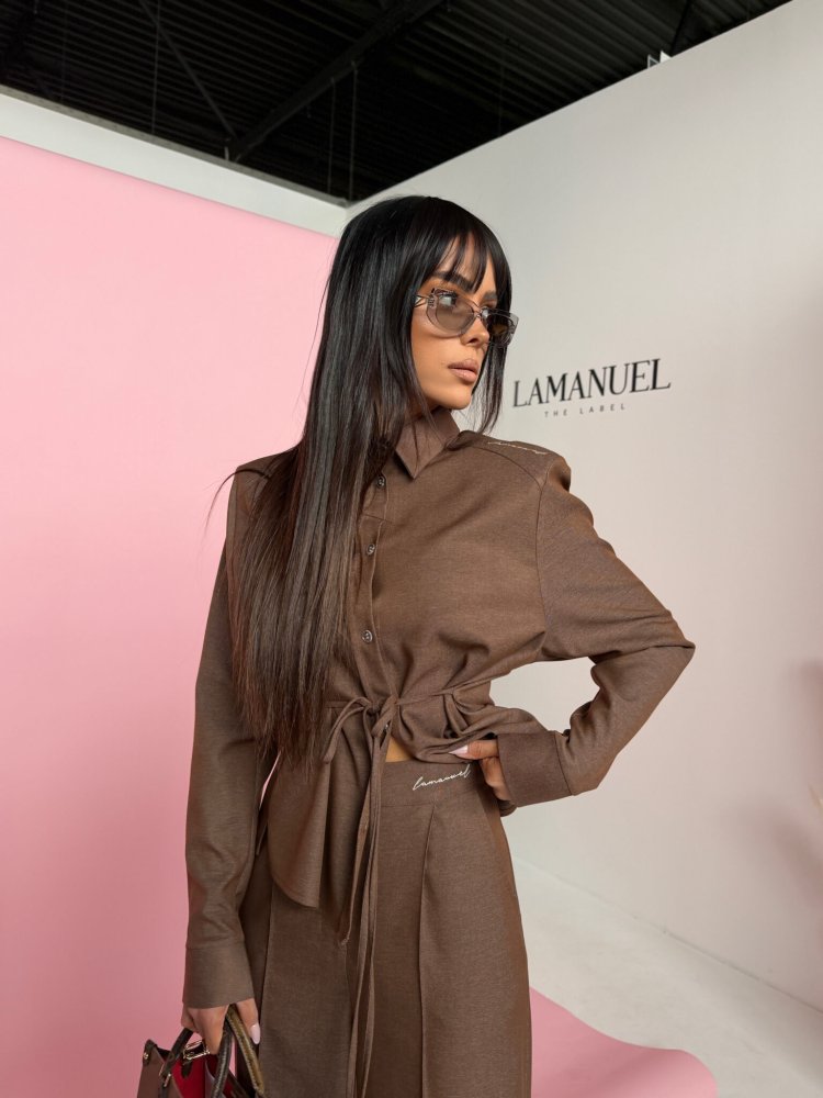 Koszula AURA czekolada