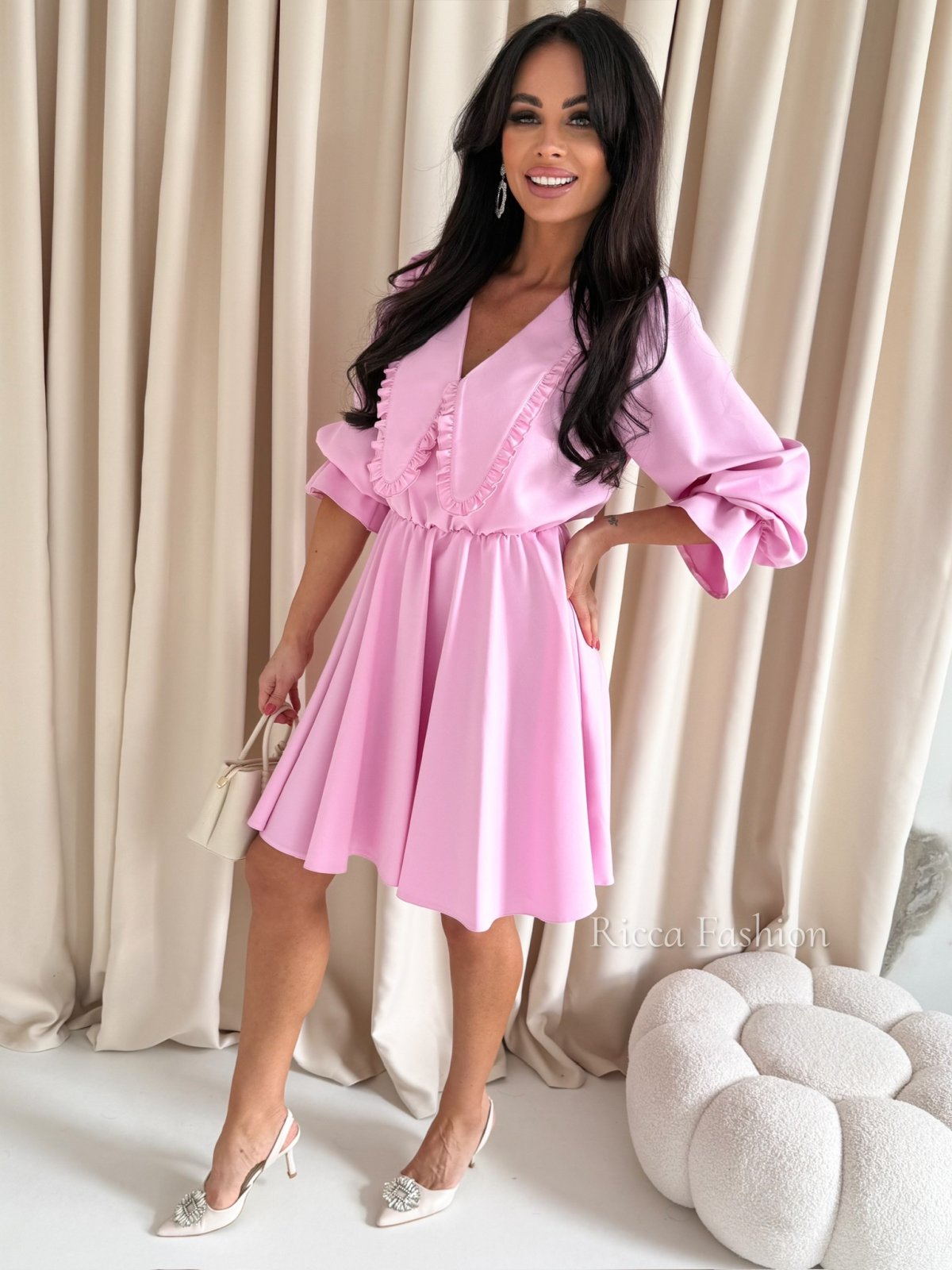 Sukienka z wiskozy MELODIE, sweet pink
