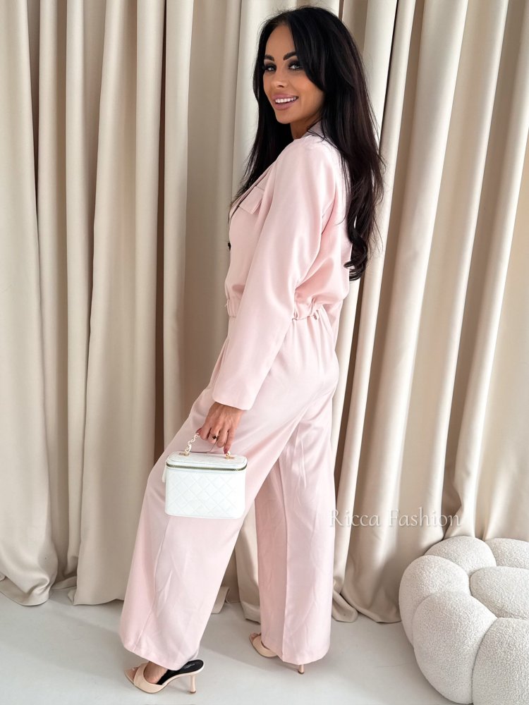 Elegancki komplet marynarka + spodnie LIBRE.powder pink