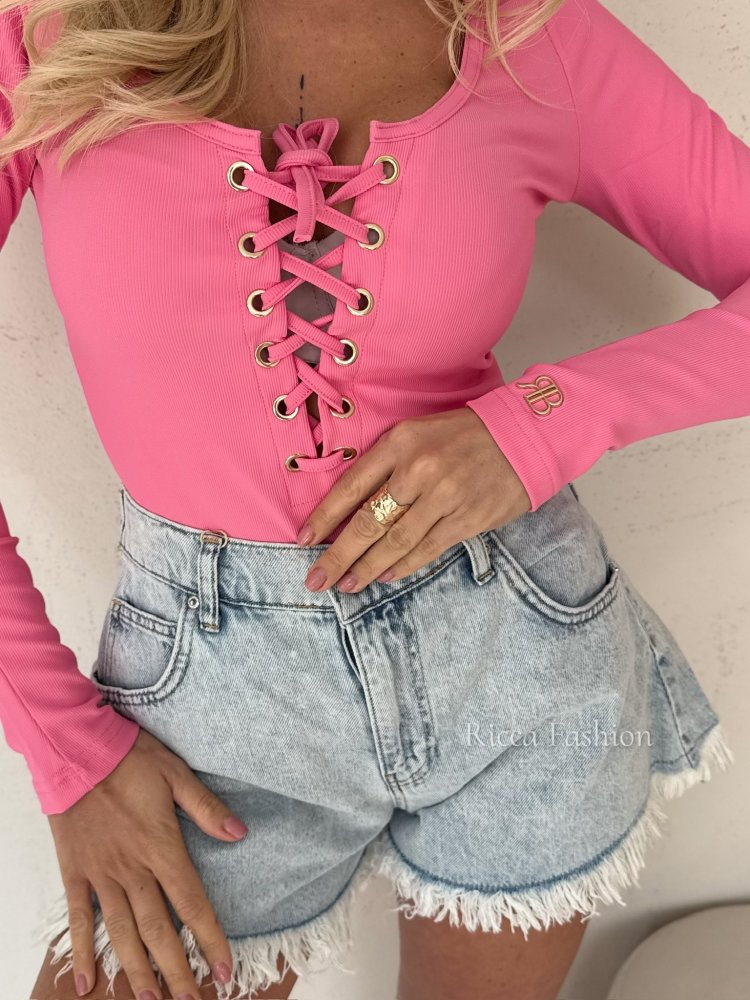 Bluzka prążek z wiązaniem...