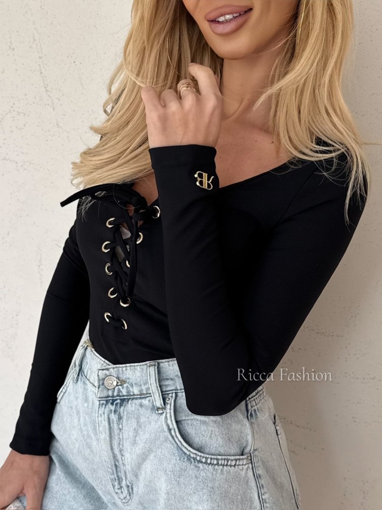 Bluzka prążek z wiązaniem...