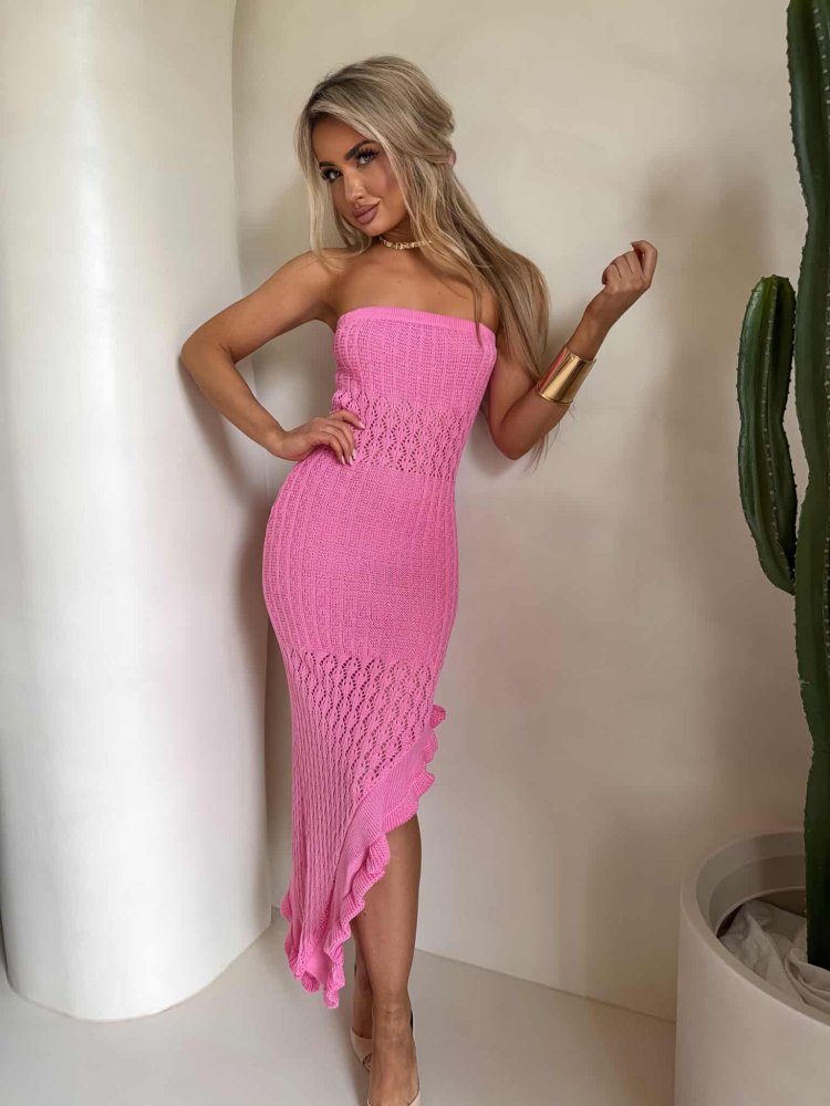 Sukienka LAGUNA – mocny róż