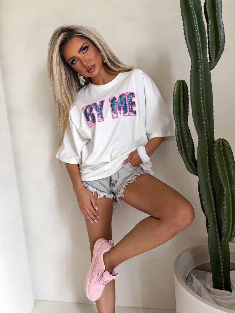 T-shirt BY ME jeans – biały