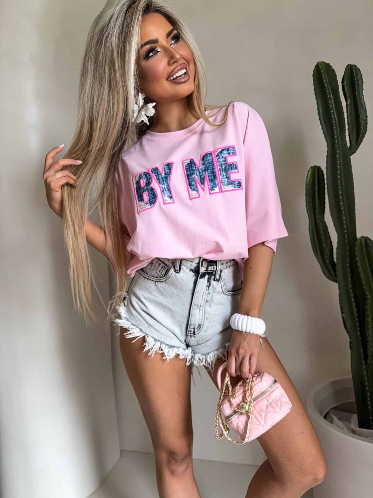 T-shirt BY ME jeans – różowy