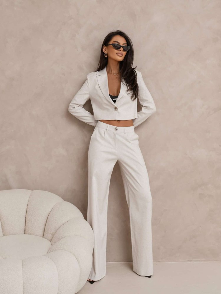 Marynarka SLIM natural – szaro-beż