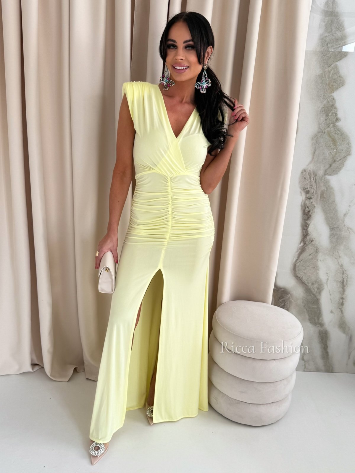 Sukienka maxi AFRODYTA , lemon