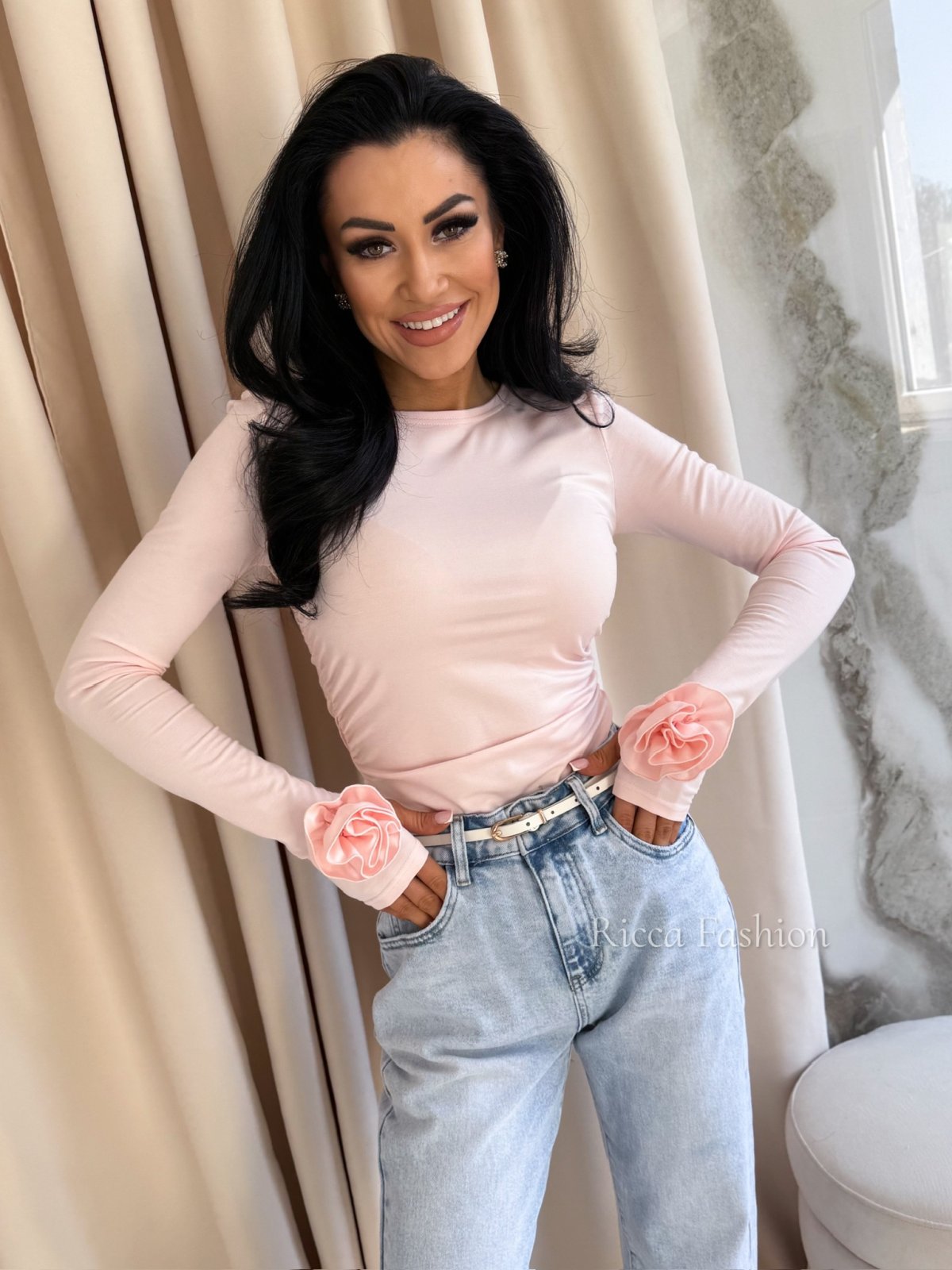 Bluzka z wiskozą premium ROSINA, peach