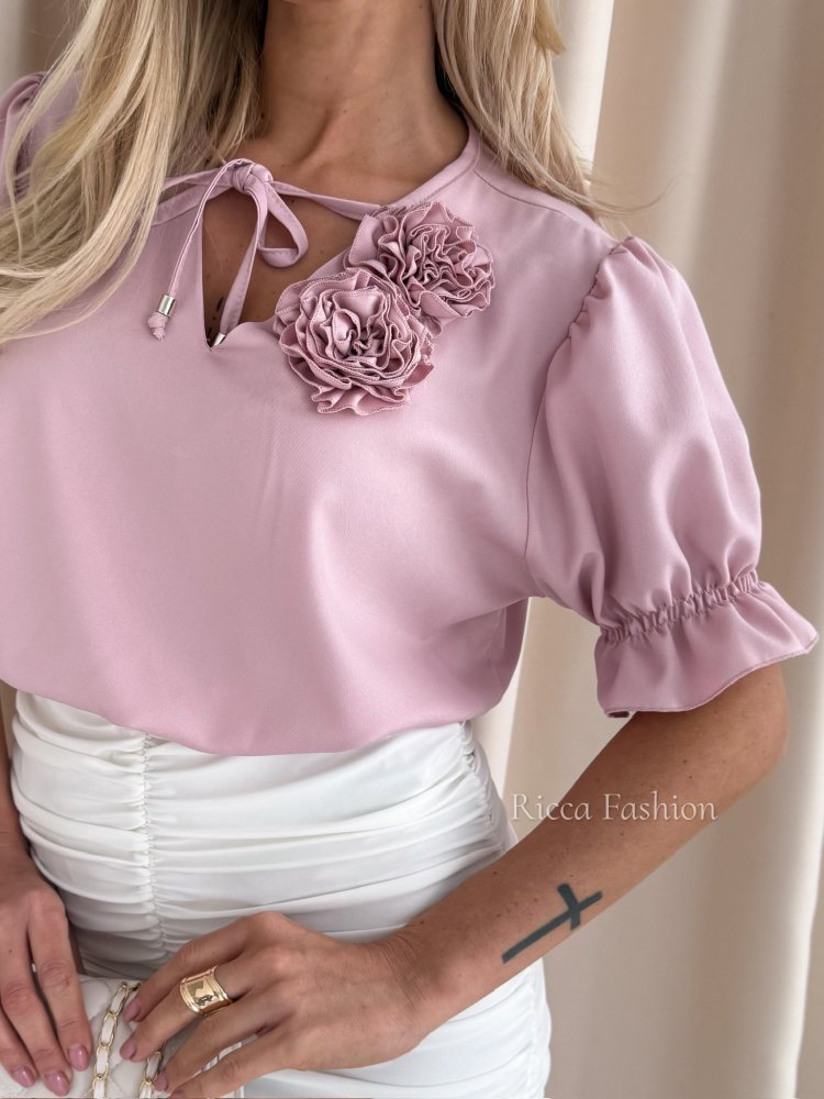 Elegancka bluzka z różą...